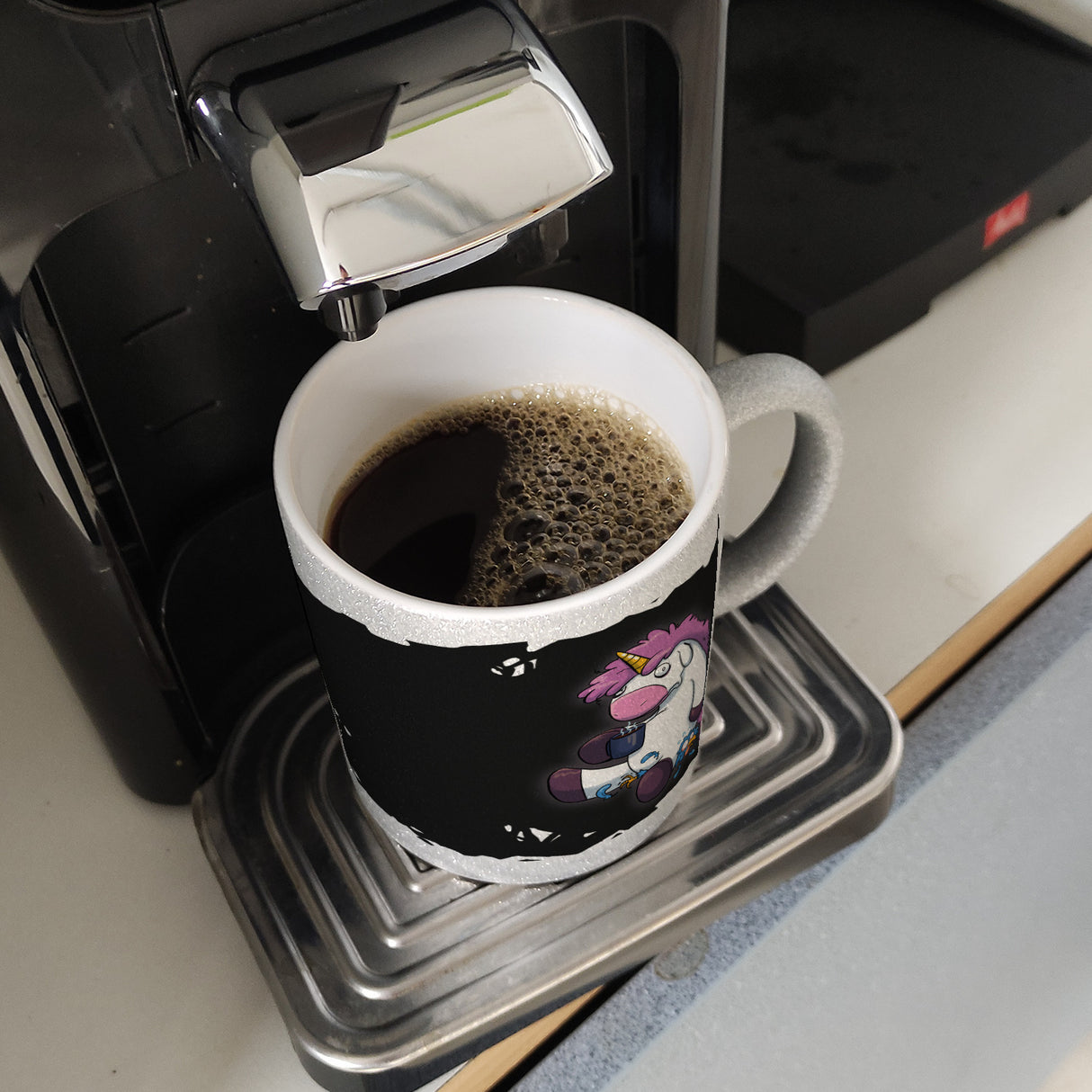 Der frühe Vogel kann mich mal Kaffeebecher mit lustigem Einhorn