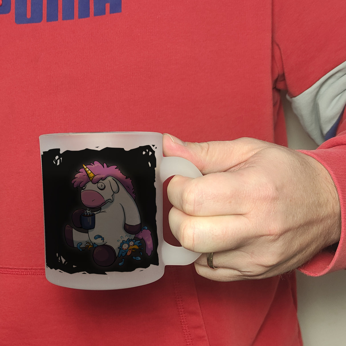 Der frühe Vogel kann mich mal Kaffeebecher mit lustigem Einhorn