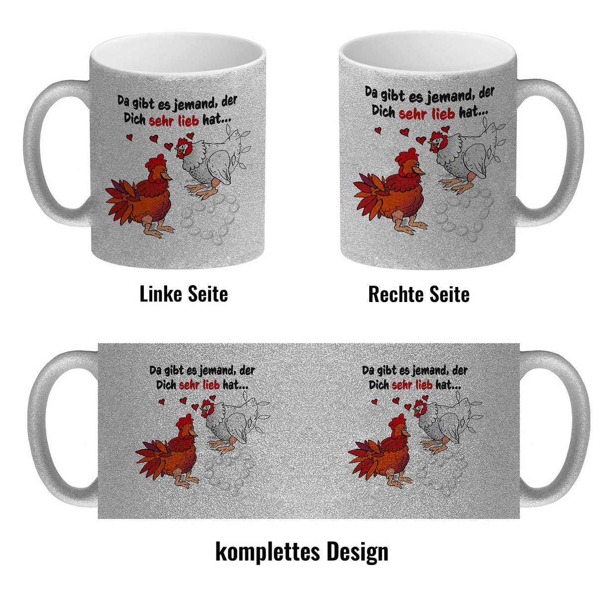 Da gibt es jemand, der dich sehr lieb hat Kaffeebecher mit Hühnern