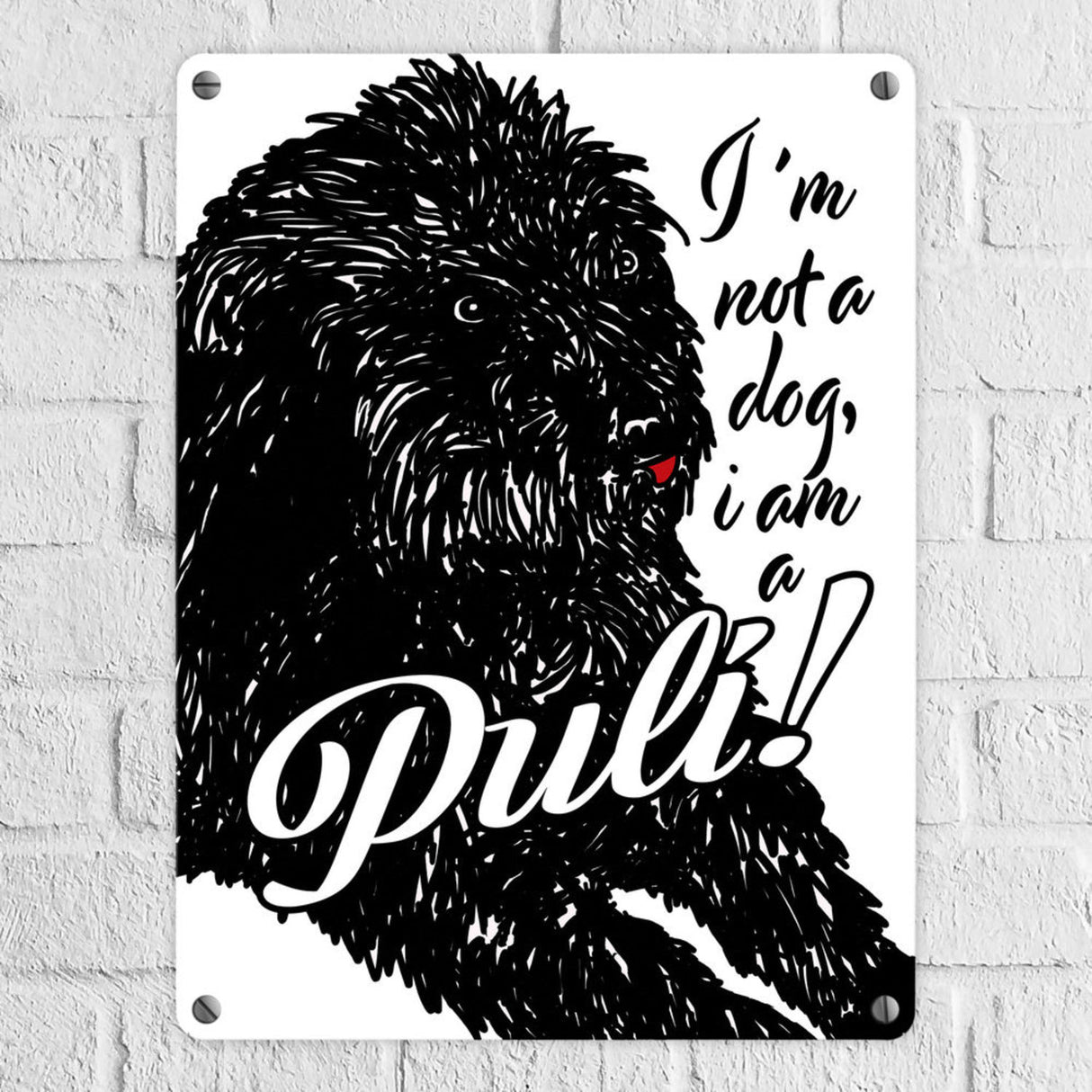 I'm not a dog I am a Puli! Metallschild