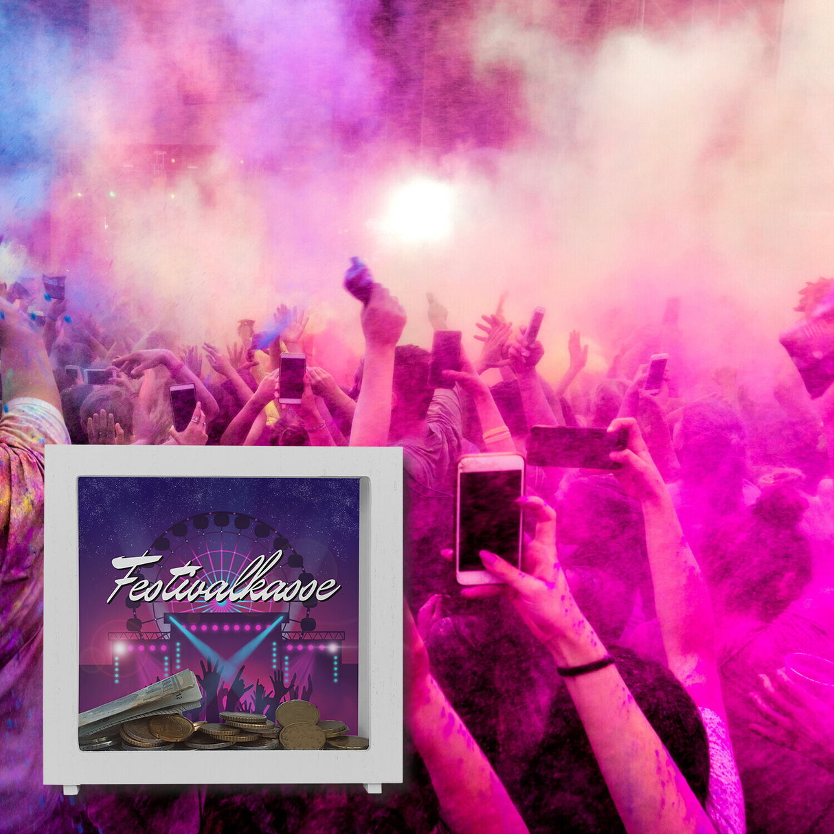 Festivalkasse Spardose für das nächste Konzert oder Open Air Festival Event