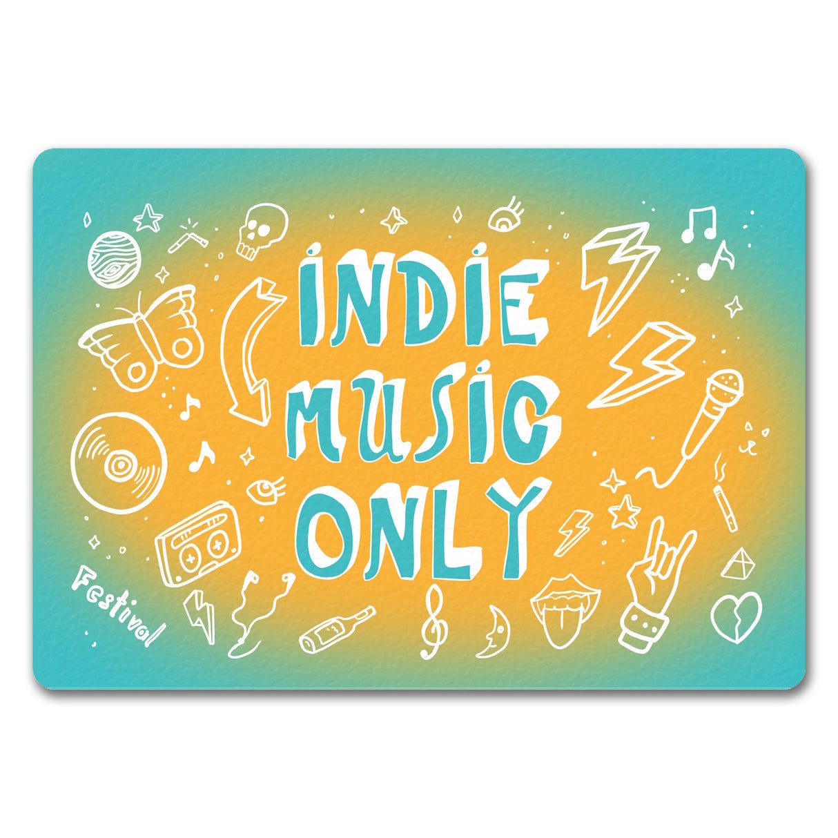 Indie Music Only Fußmatte für Indiefans und Festivalgänger