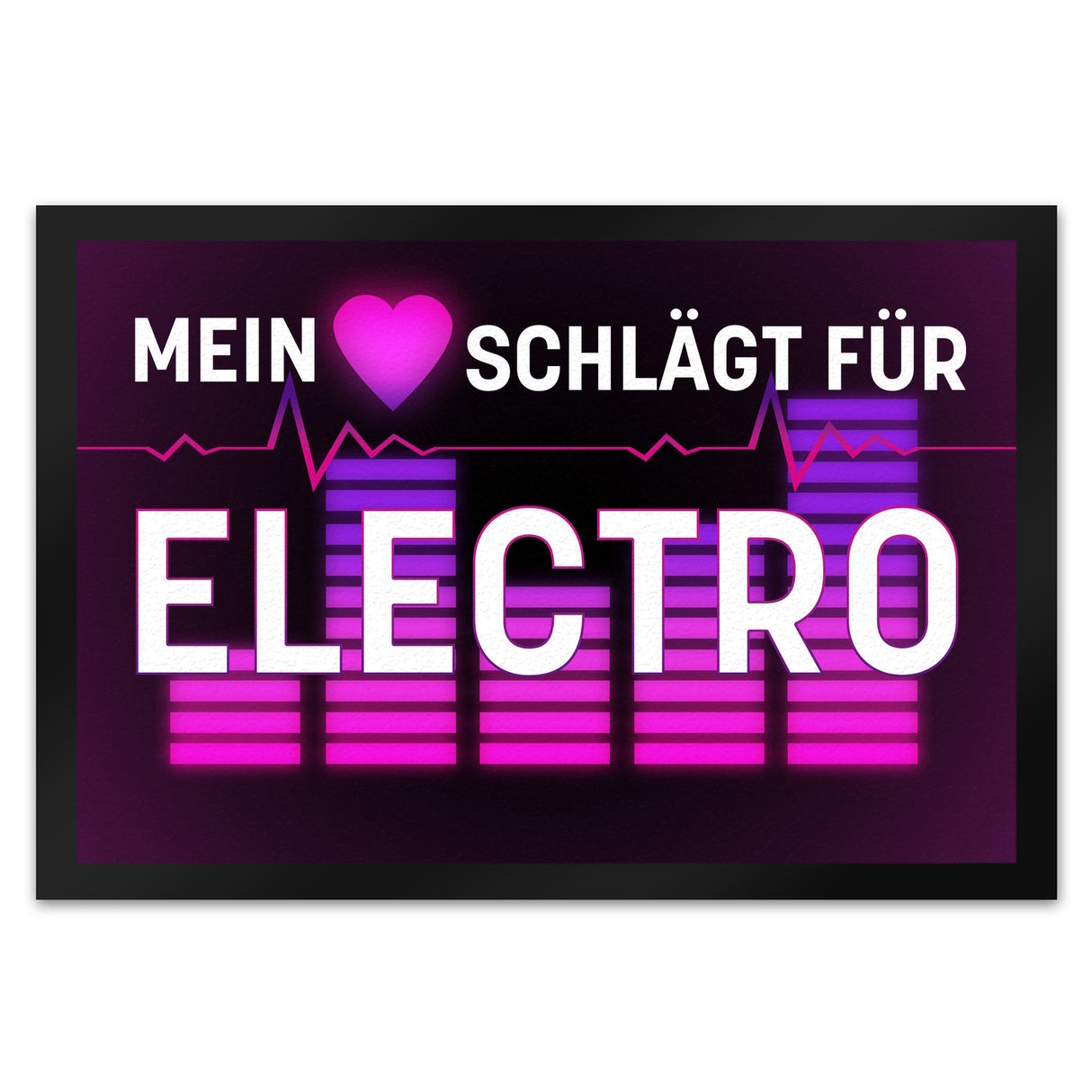 Mein Herz schlägt für Electro Fußmatte im Neondesign