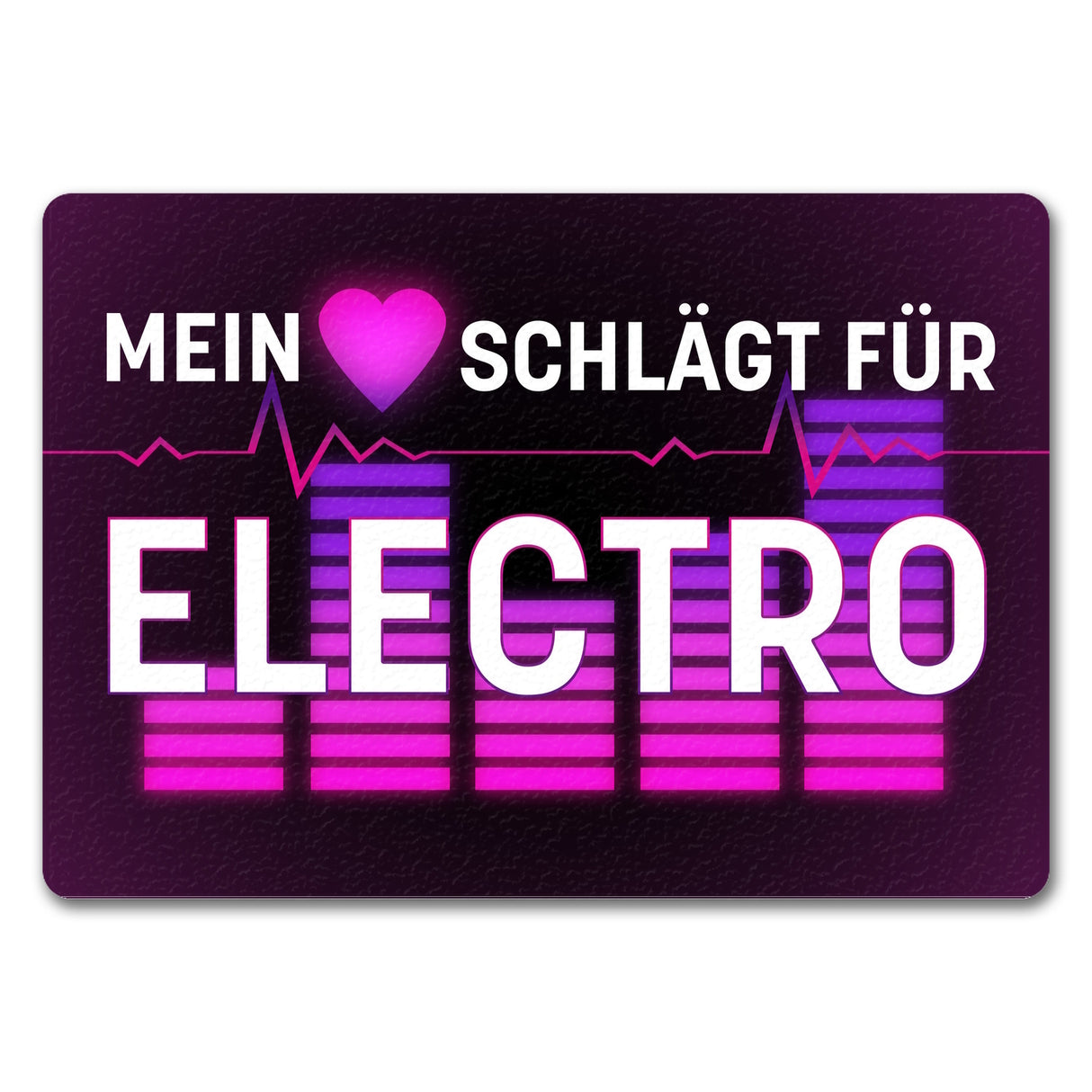 Mein Herz schlägt für Electro Fußmatte im Neondesign
