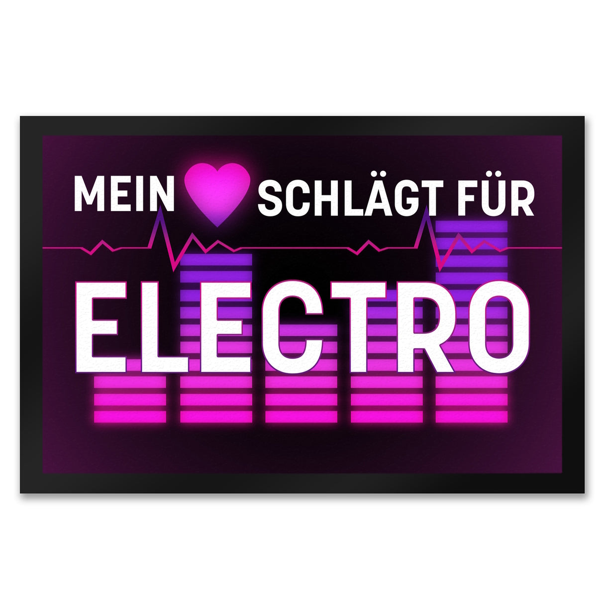 Mein Herz schlägt für Electro Fußmatte im Neondesign
