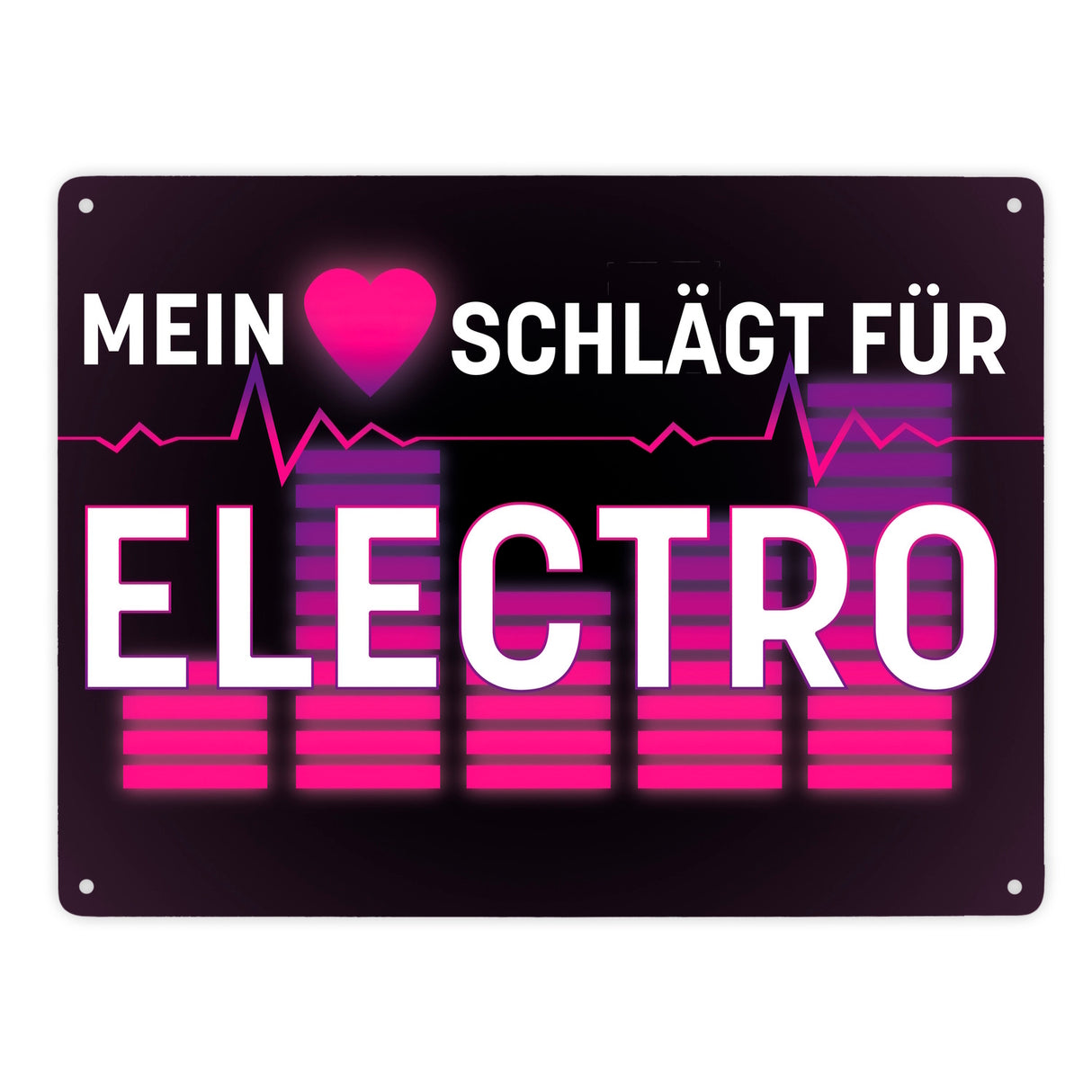 Mein Herz schlägt für Electro Metallschild im Neondesign