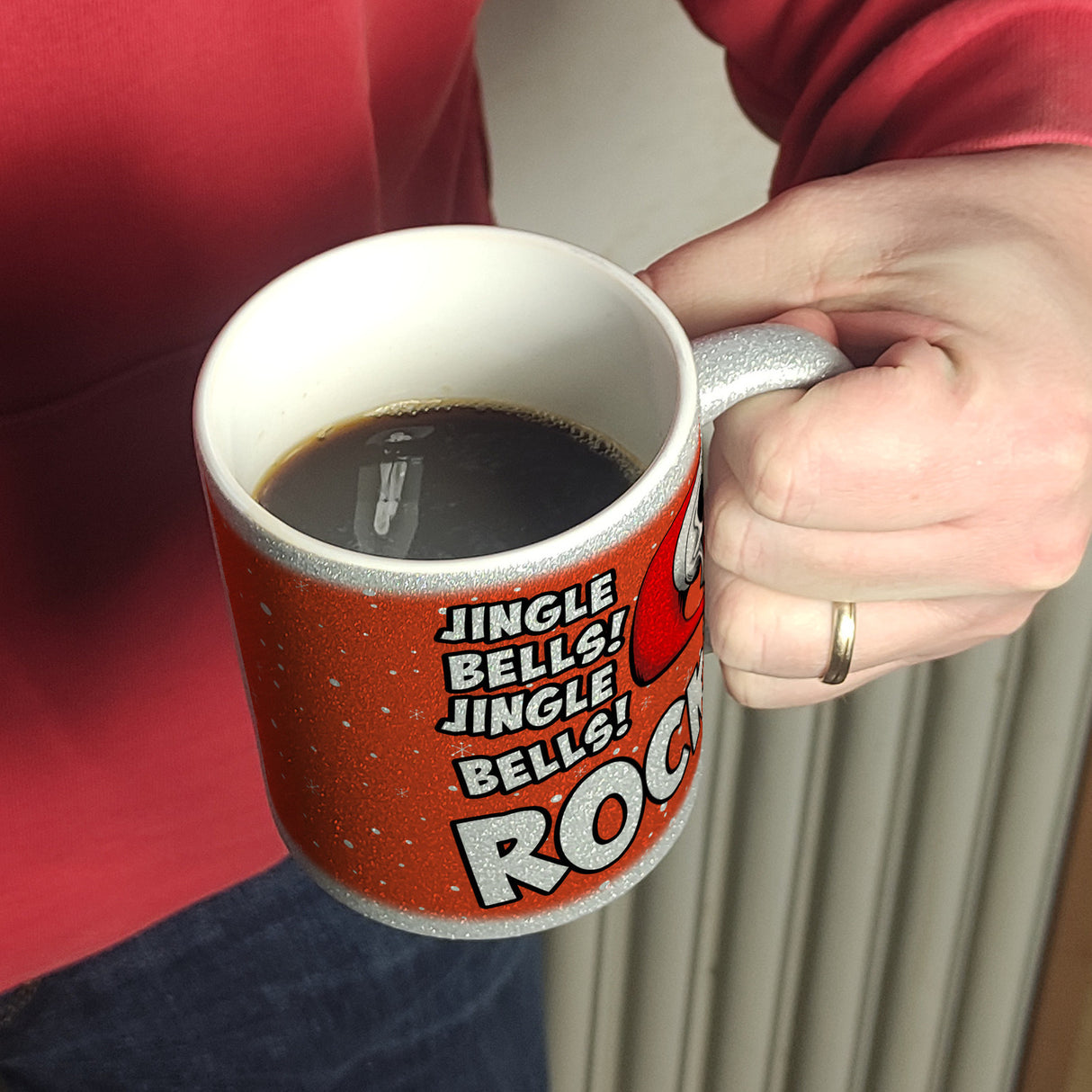 Jingle Bells Rock Weihnachten Kaffeebecher mit Totenkopf