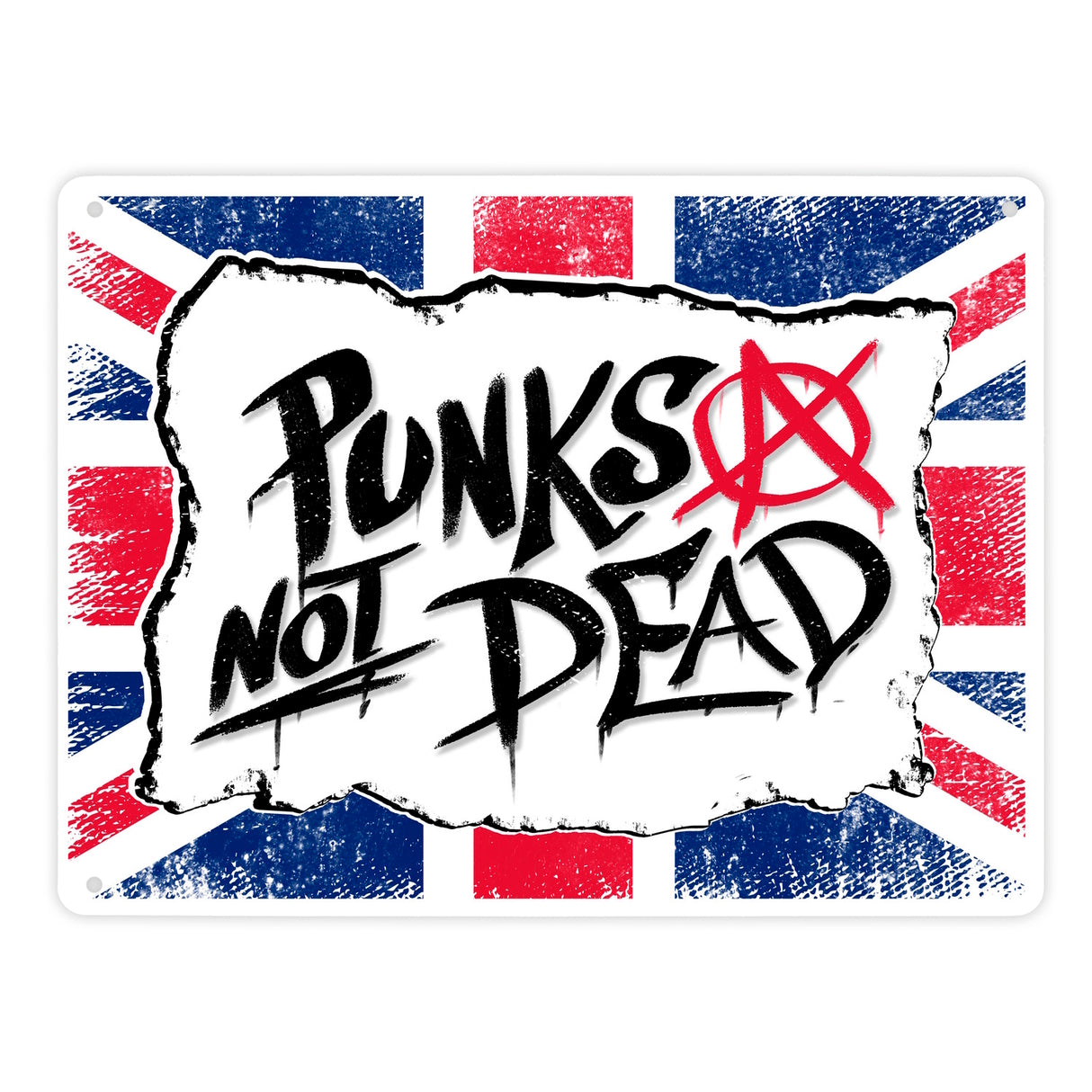 Punks not Dead Union Jack Metallschild