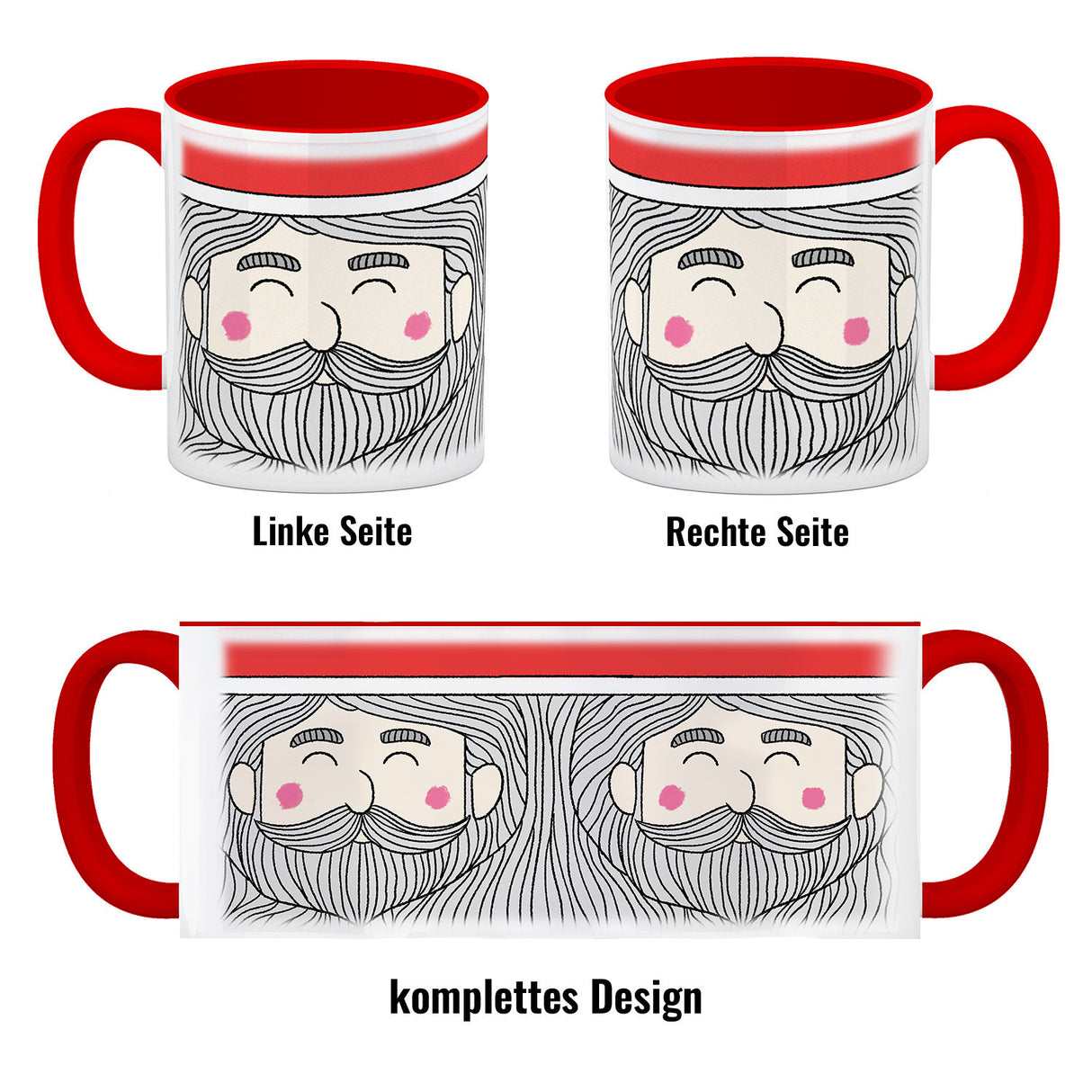 Santa Claus Kaffeebecher mit tollem weihnachtlichem Motiv