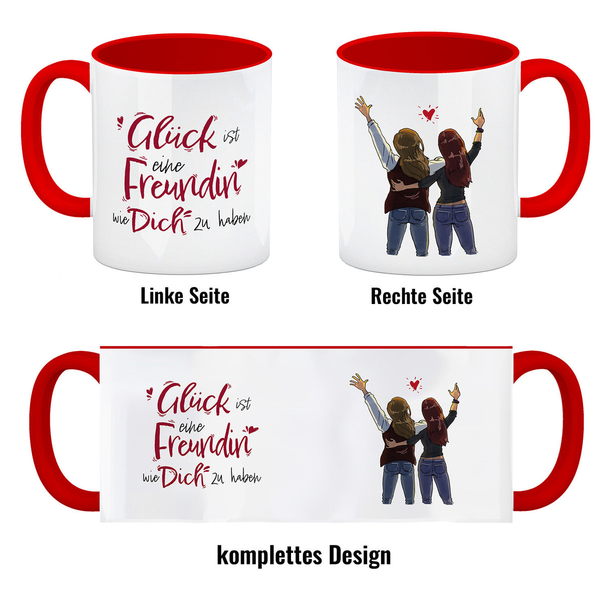Freundinnen Kaffeebecher mit Spruch und Mädels-Motiv