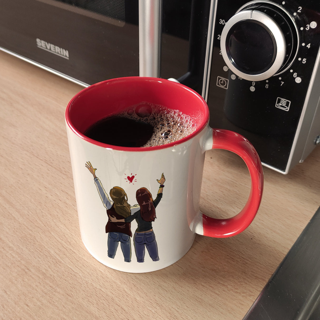 Freundinnen Kaffeebecher mit Spruch und Mädels-Motiv