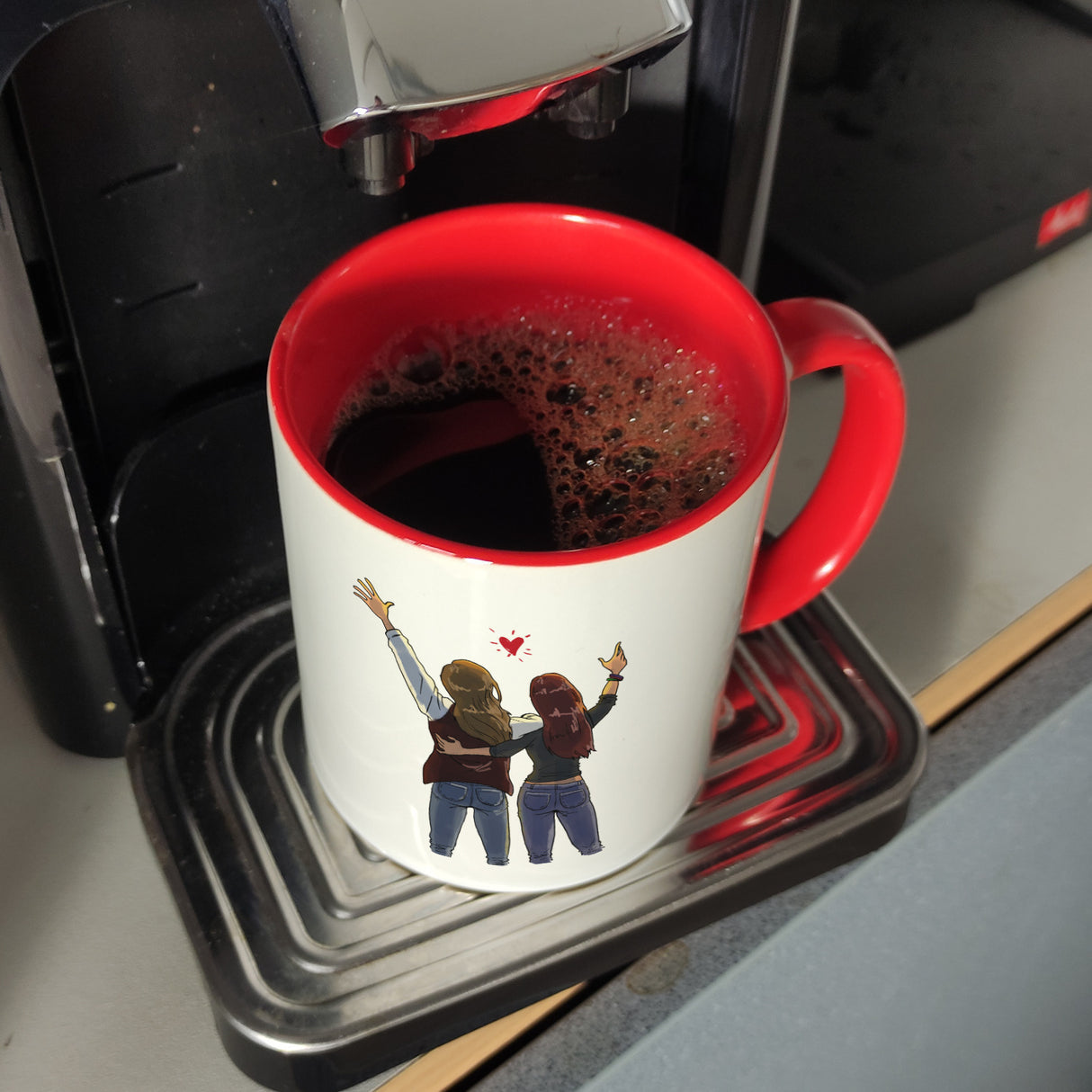 Freundinnen Kaffeebecher mit Spruch und Mädels-Motiv