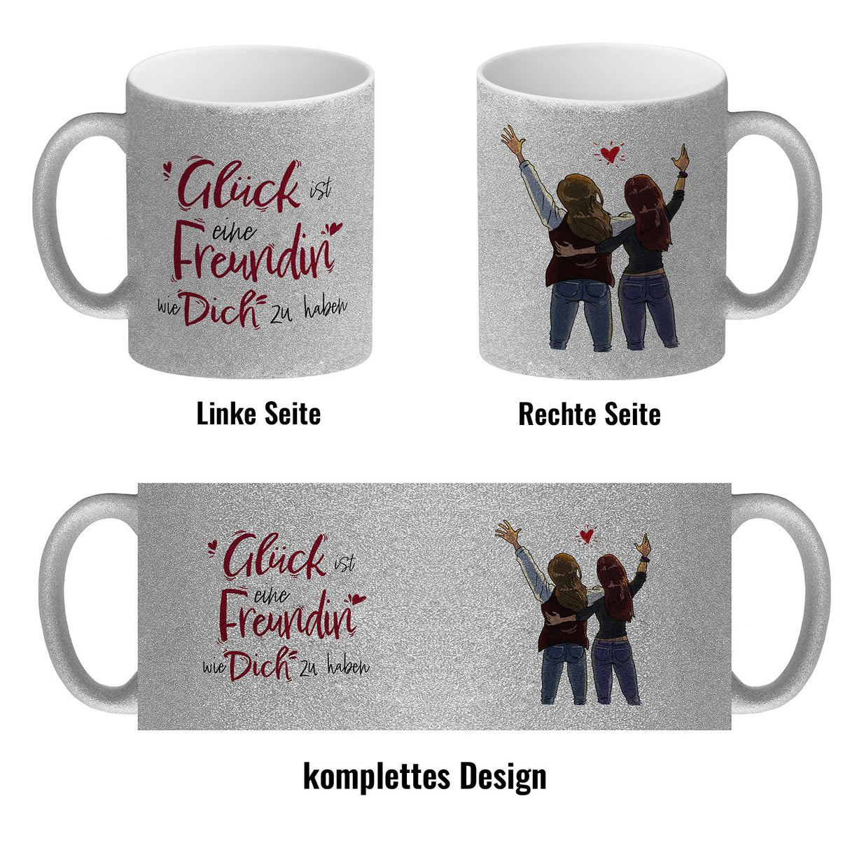 Freundinnen Kaffeebecher mit Spruch und Mädels-Motiv
