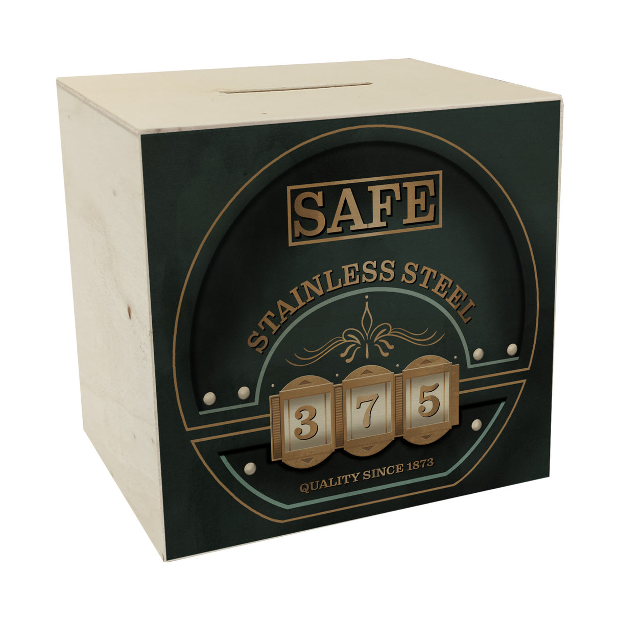 Retro Safe Spardose in Tresor Optik