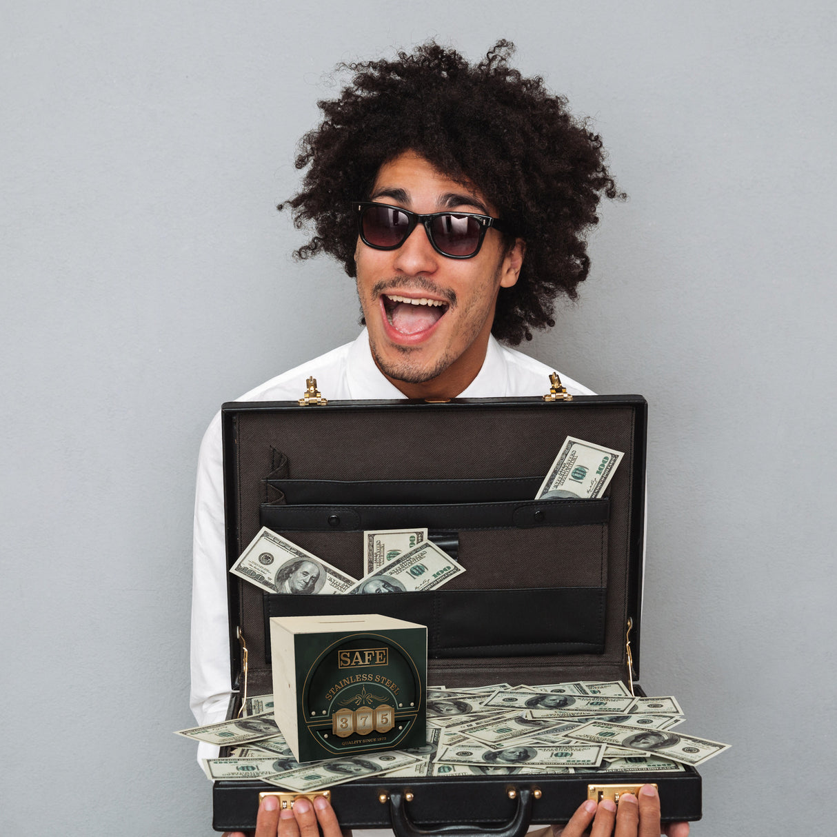 Retro Safe Spardose in Tresor Optik