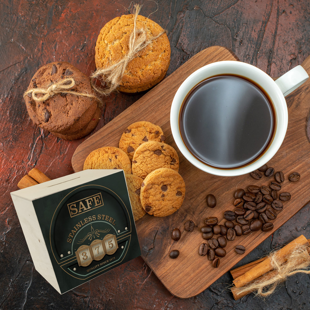 Retro Safe Spardose in Tresor Optik