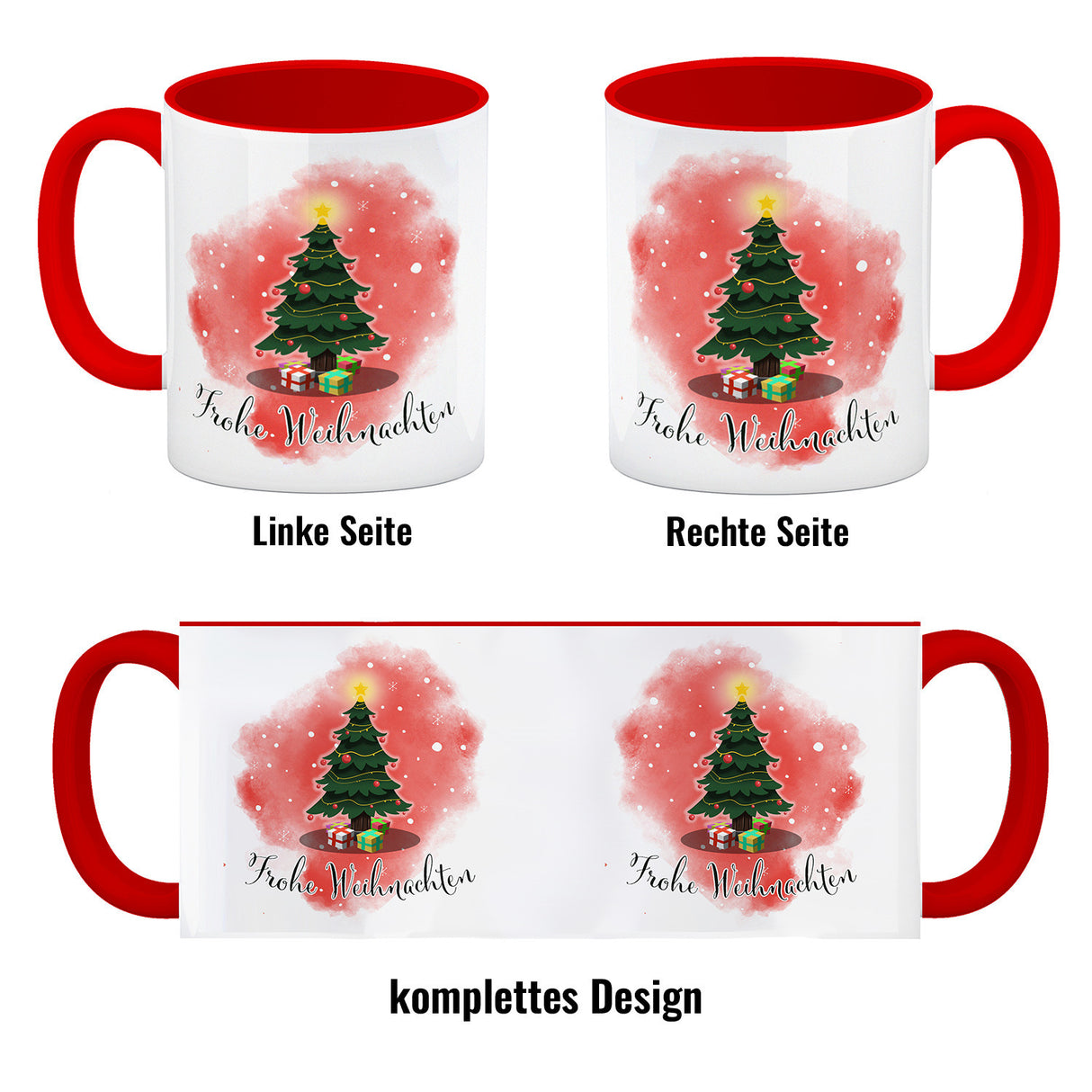 Frohe Weihnachten Kaffeebecher mit andächtigem Weihnachtsbaum