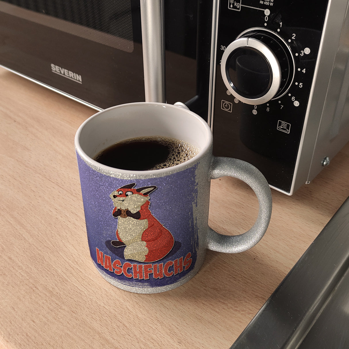 Naschfuchs Kaffeebecher mit lustigem Fuchs Motiv
