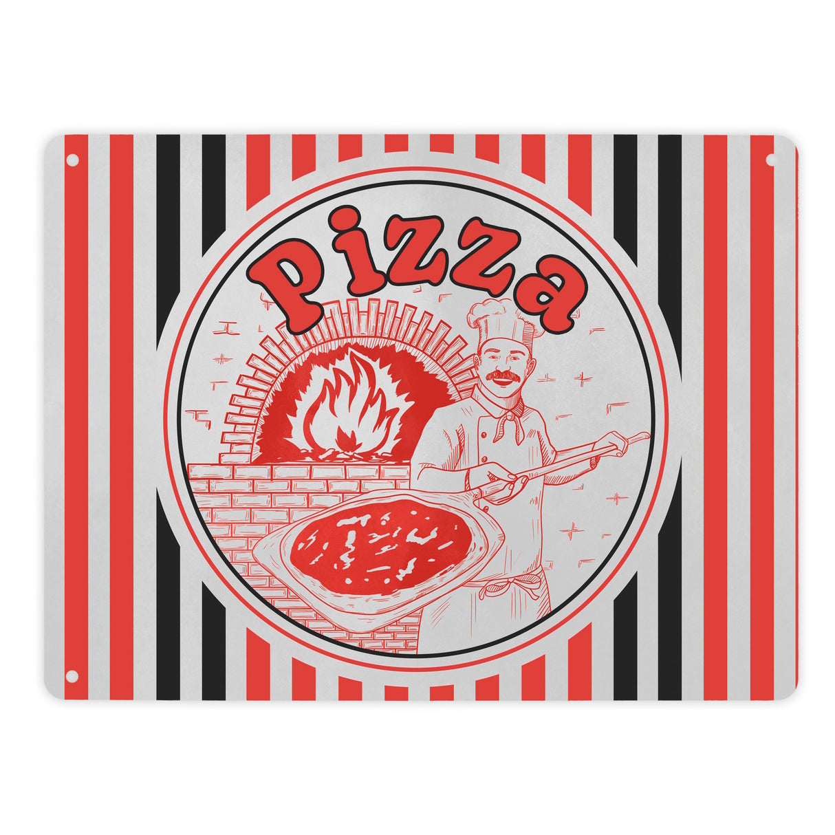 Pizzakarton Metallschild für Pizzafans