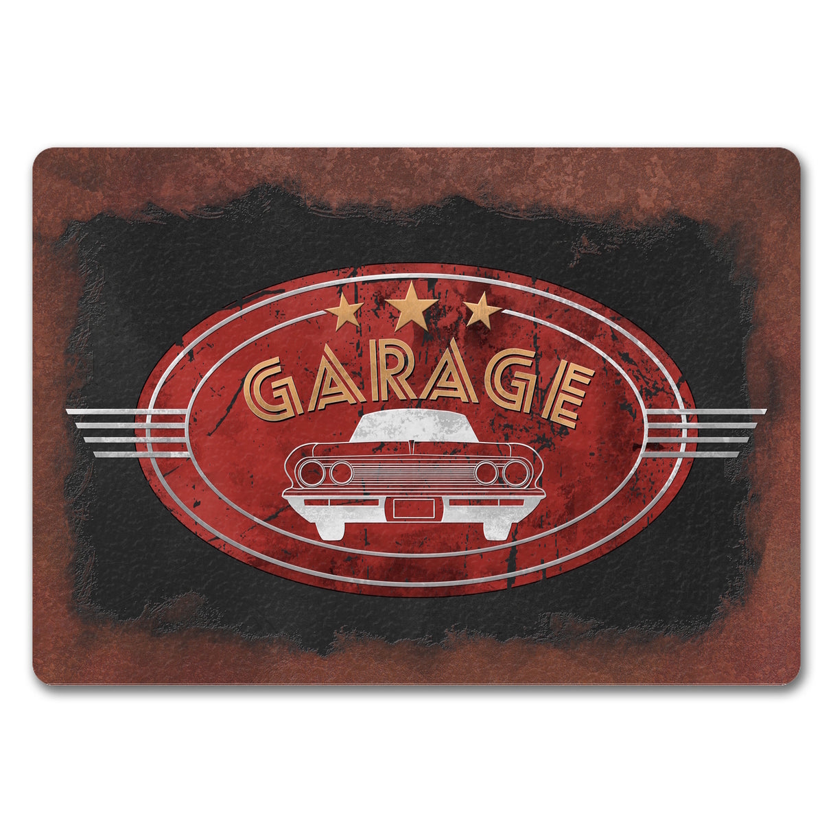 Garage Fußmatte in Metalloptik mit Automotiv
