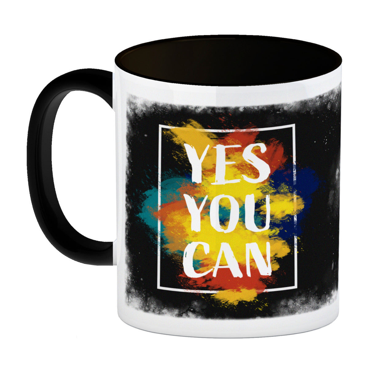 Yes you can Kaffeebecher mit buntem Motiv