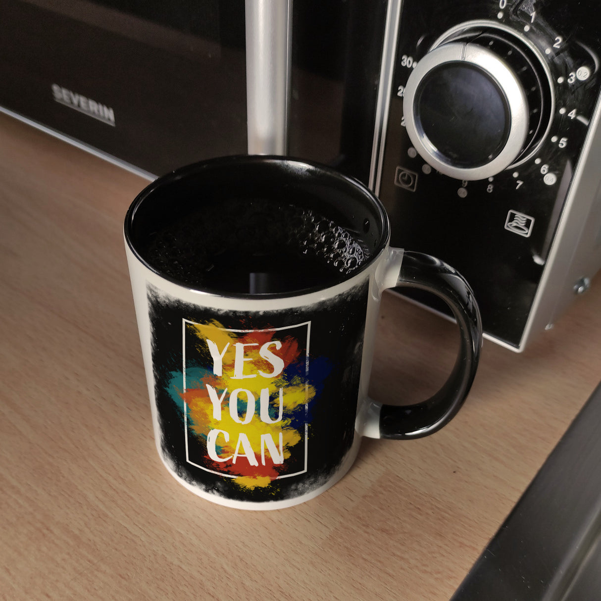 Yes you can Kaffeebecher mit buntem Motiv