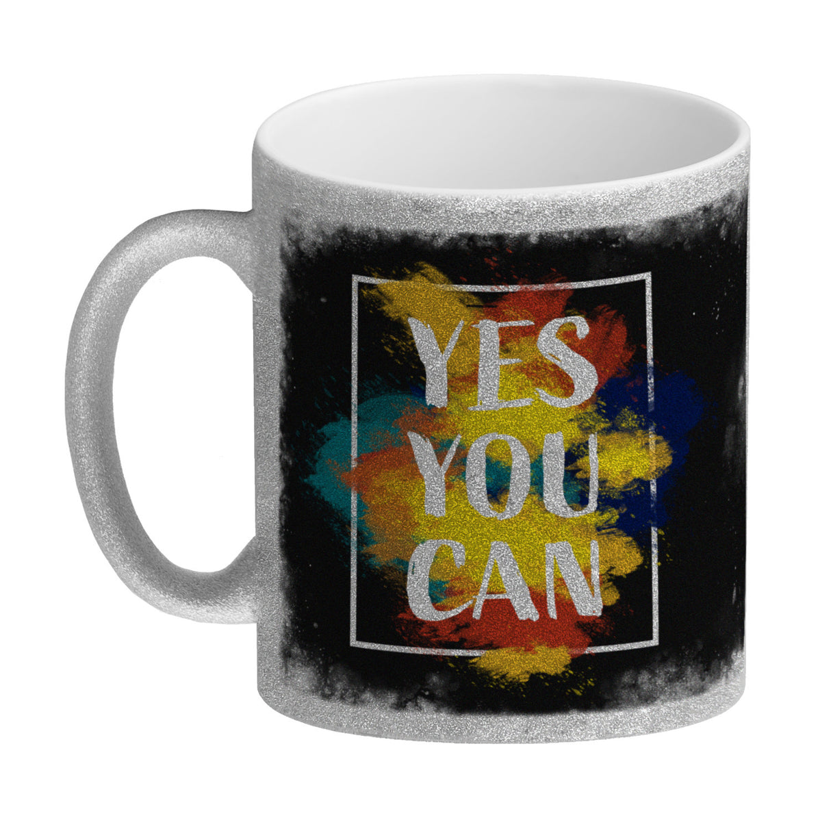 Yes you can Kaffeebecher mit buntem Motiv