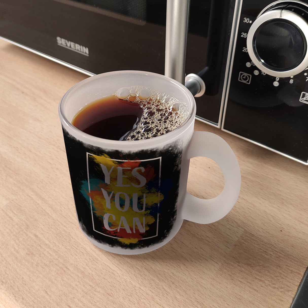 Yes you can Kaffeebecher mit buntem Motiv
