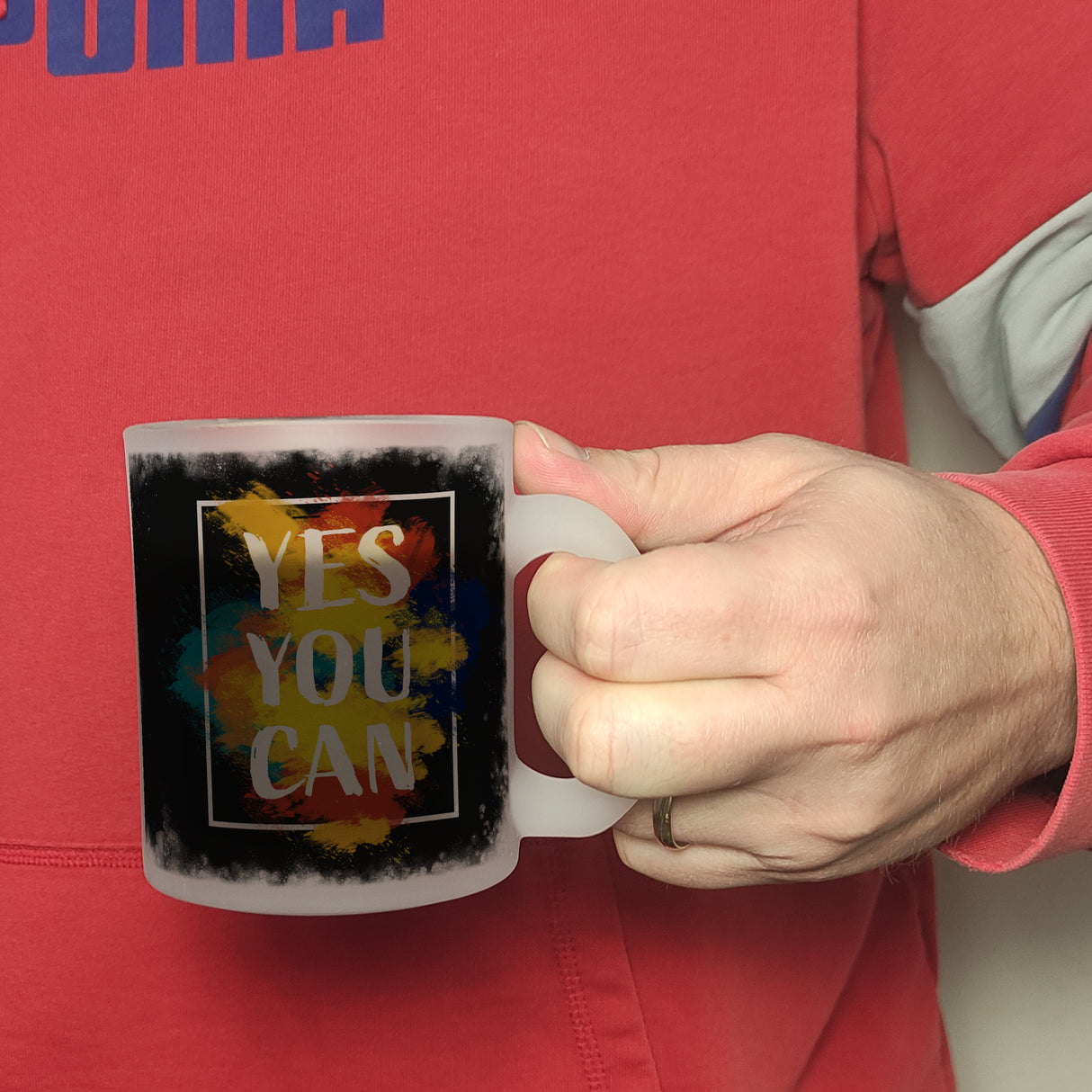 Yes you can Kaffeebecher mit buntem Motiv