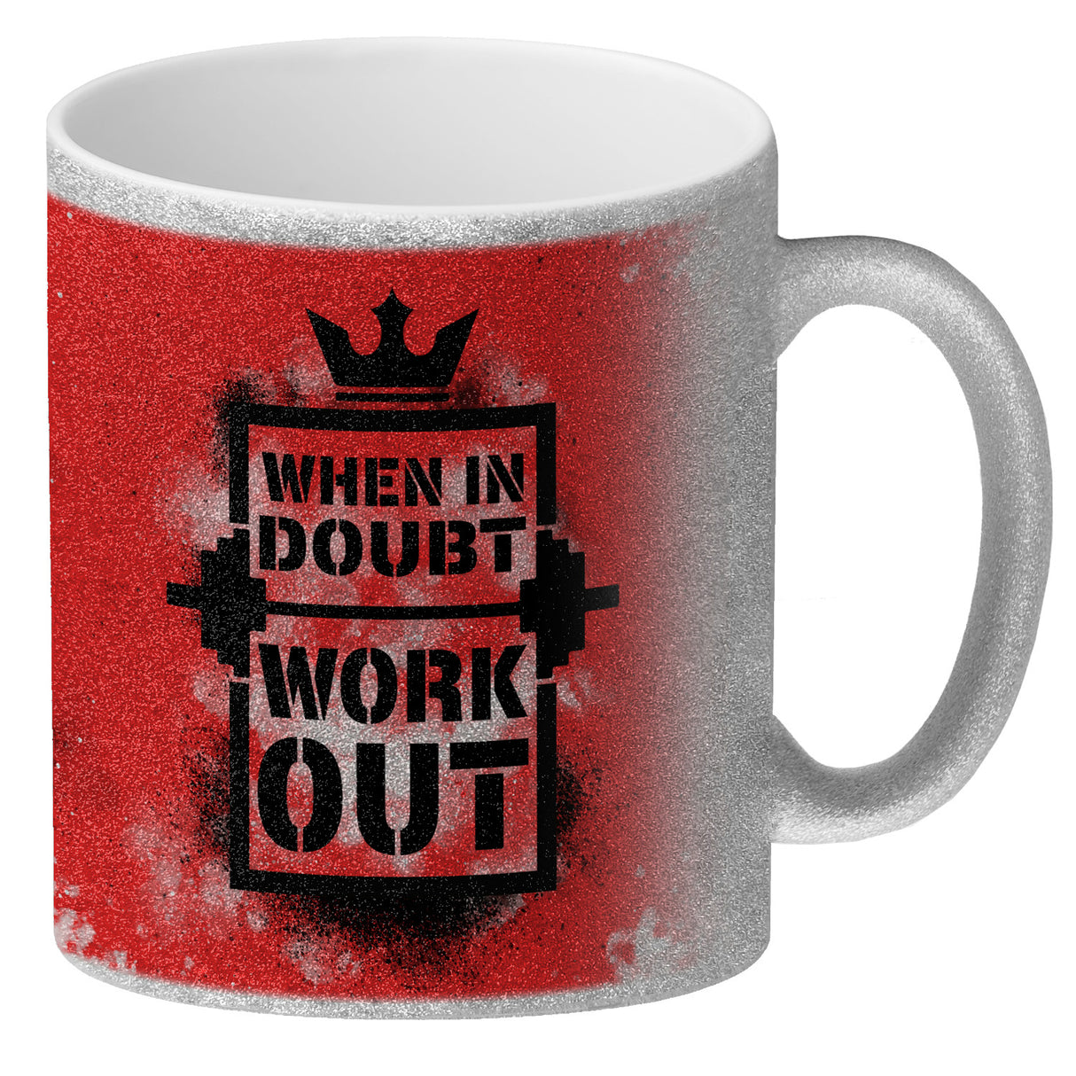 When in doubt Work out Kaffeebecher mit motivierendem Spruch in {Gelb}
