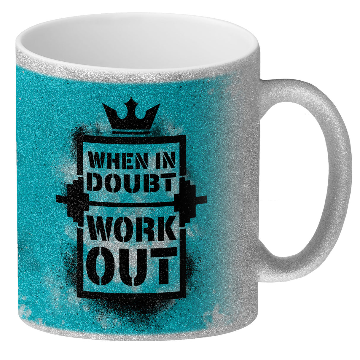 When in doubt Work out Kaffeebecher mit motivierendem Spruch in {Gelb}