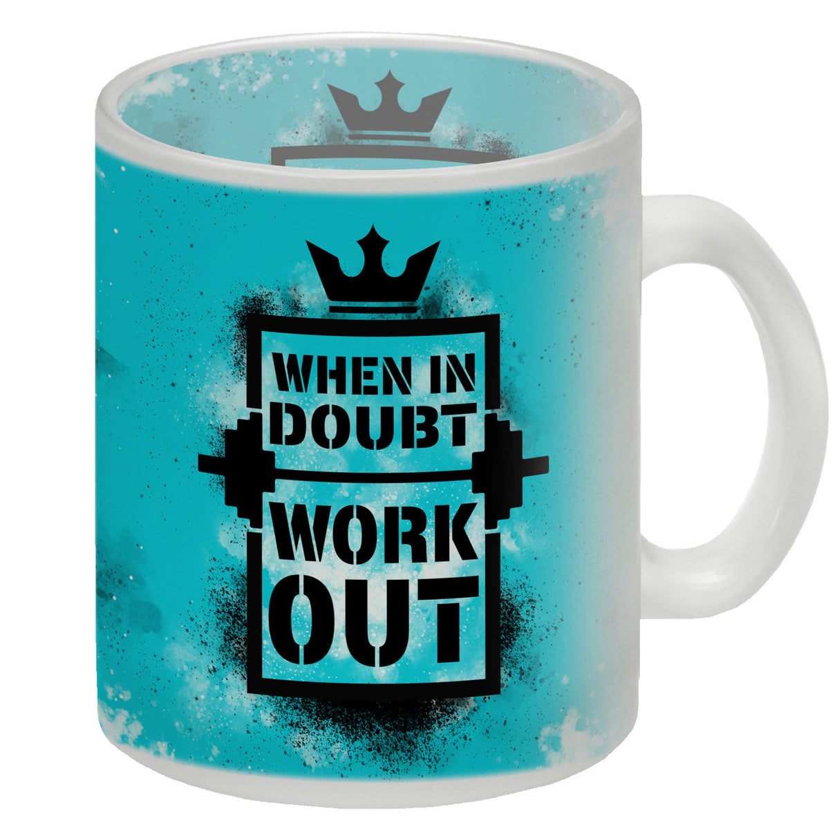 When in doubt Work out Kaffeebecher mit motivierendem Spruch in {Gelb}
