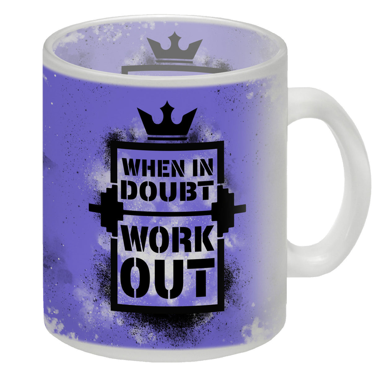 When in doubt Work out Kaffeebecher mit motivierendem Spruch in {Gelb}