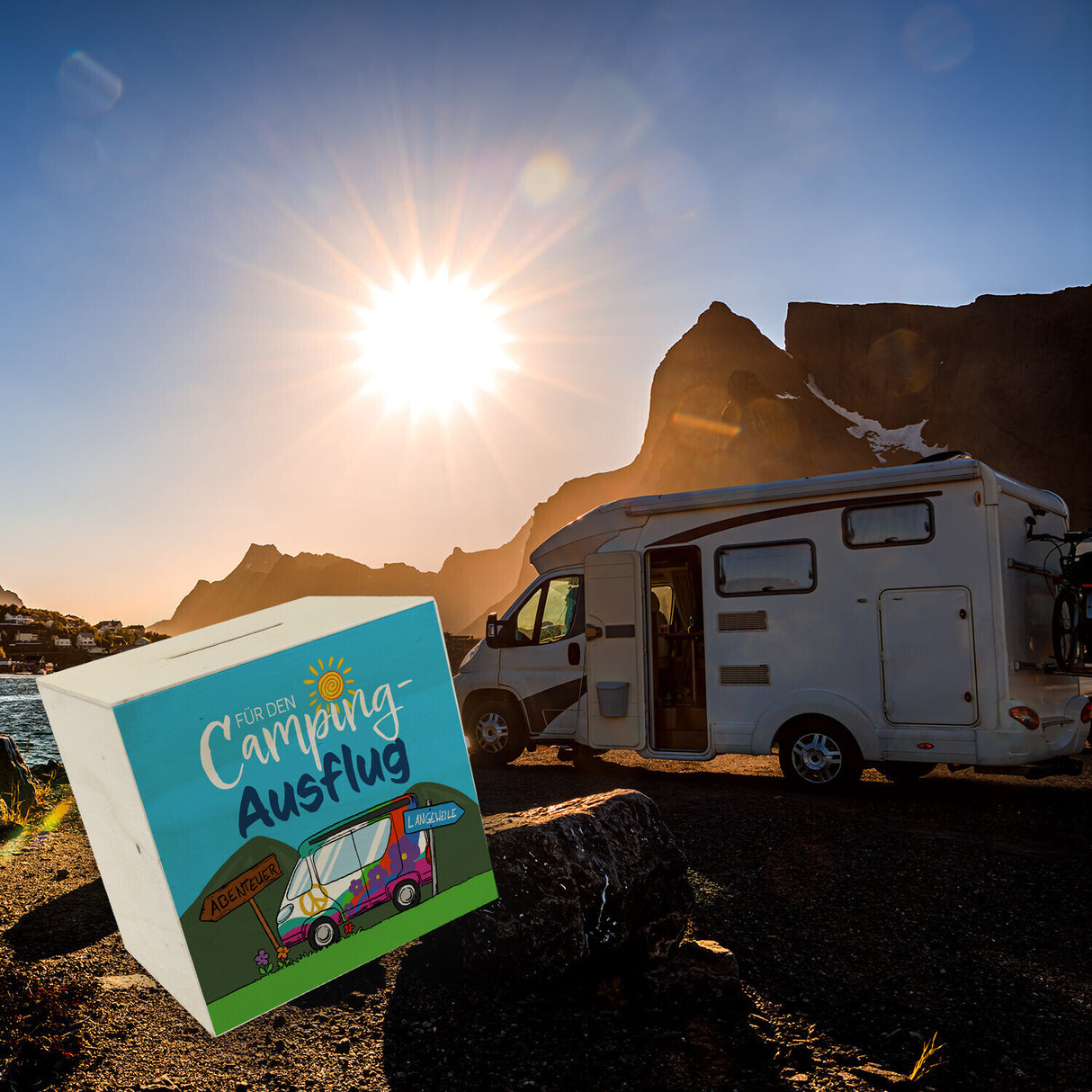 Für den Camping-Ausflug Spardose