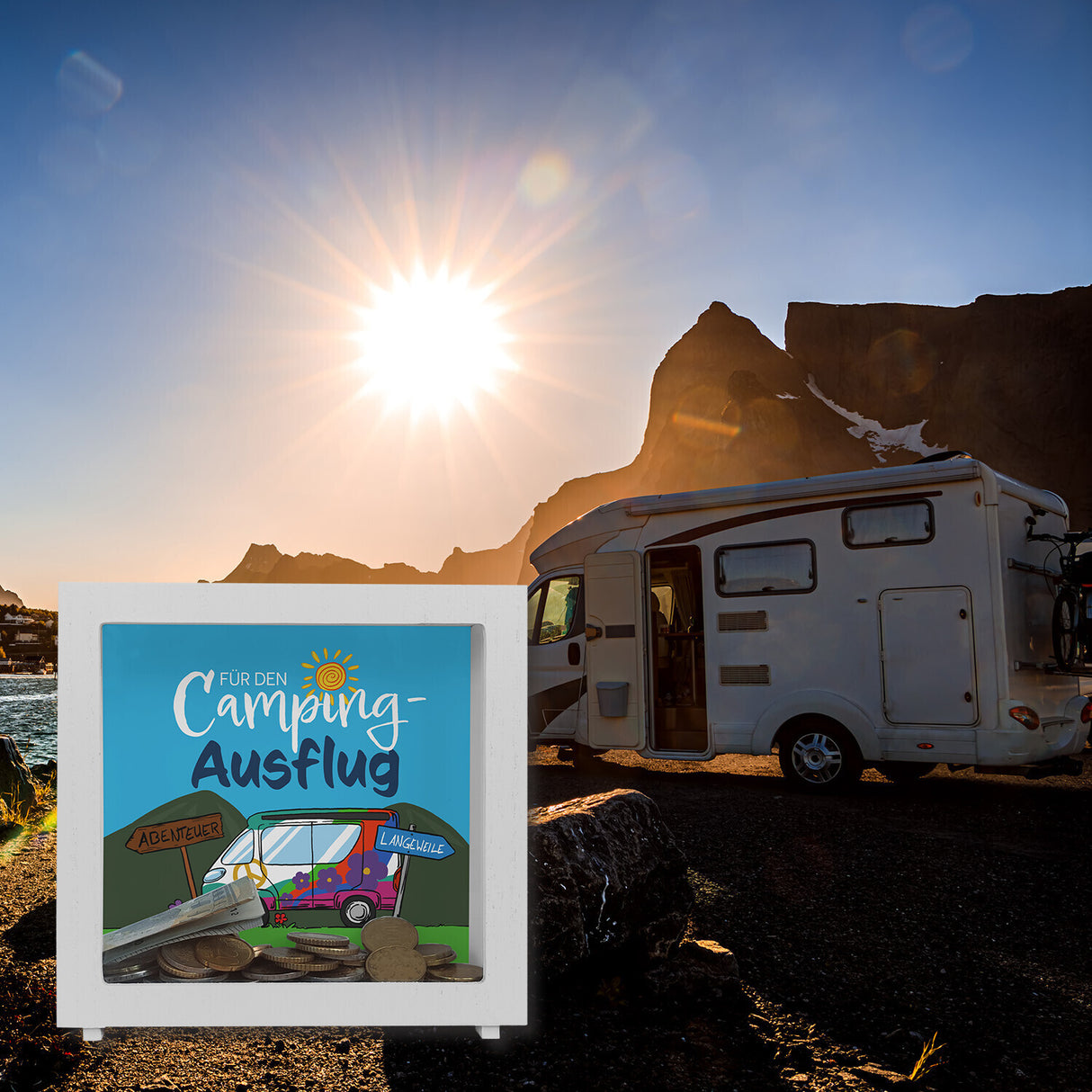 Für den Camping-Ausflug Spardose