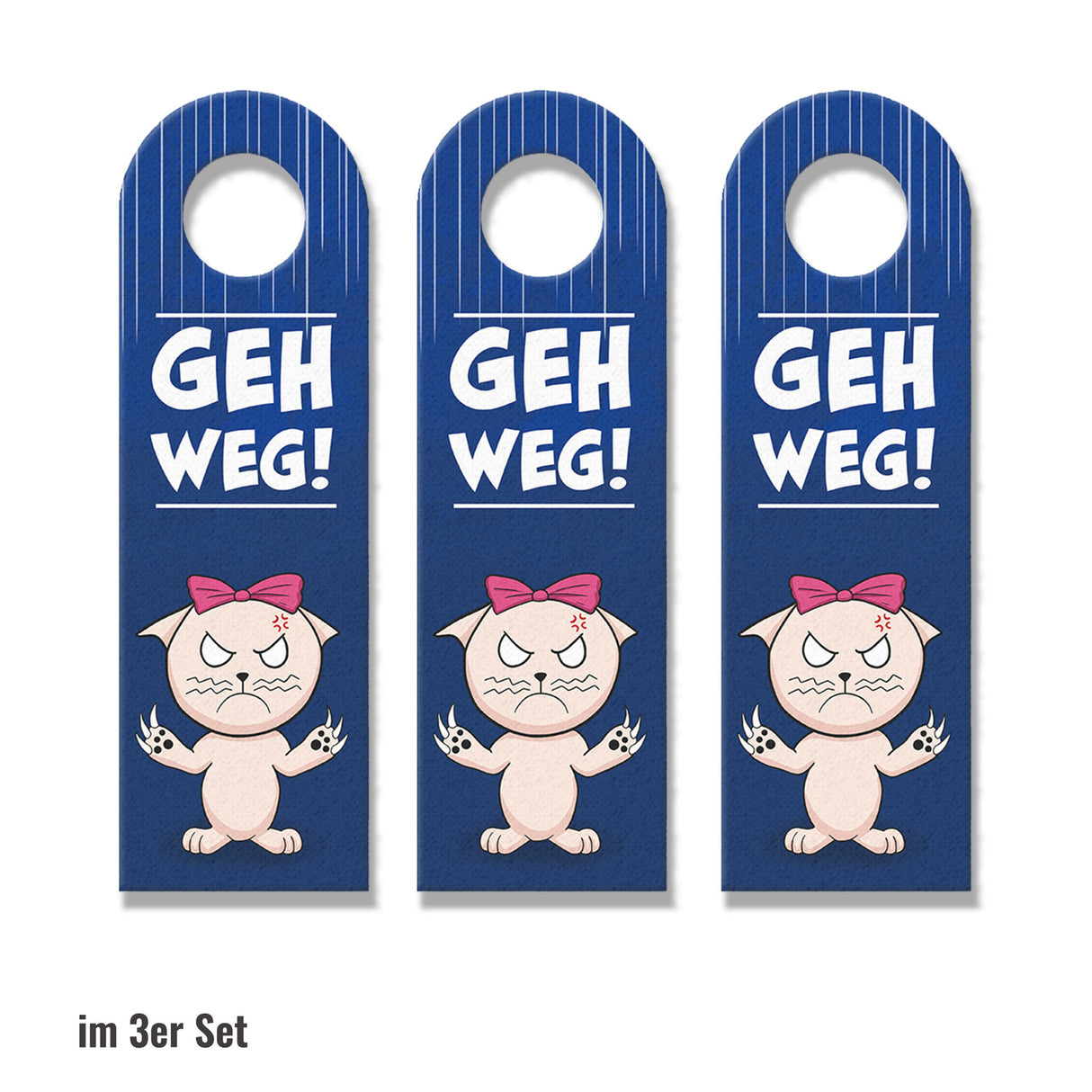 Geh weg! oder Komm rein Türhänger mit lustiger Mangakatze