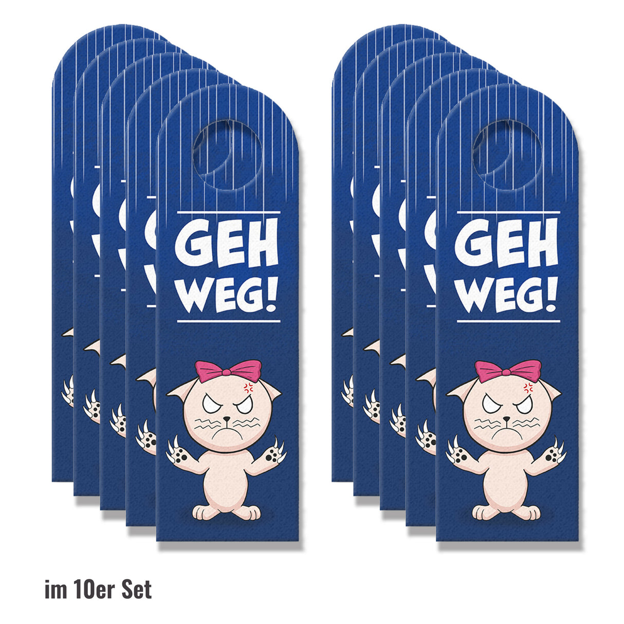 Geh weg! oder Komm rein Türhänger mit lustiger Mangakatze