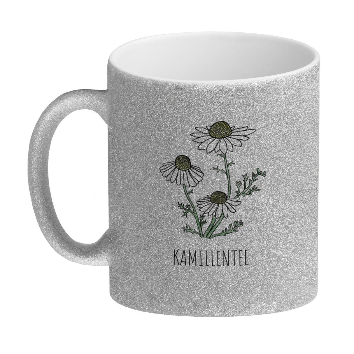 Kamillentee Teetasse mit Kamillenblüte für Teetrinker