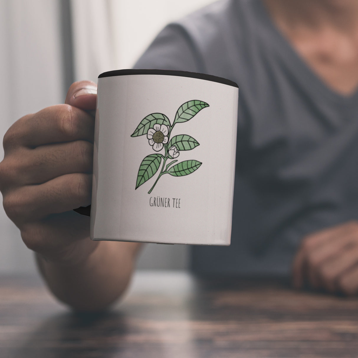 Grüner Tee Teetasse mit Teestrauch für Teetrinker