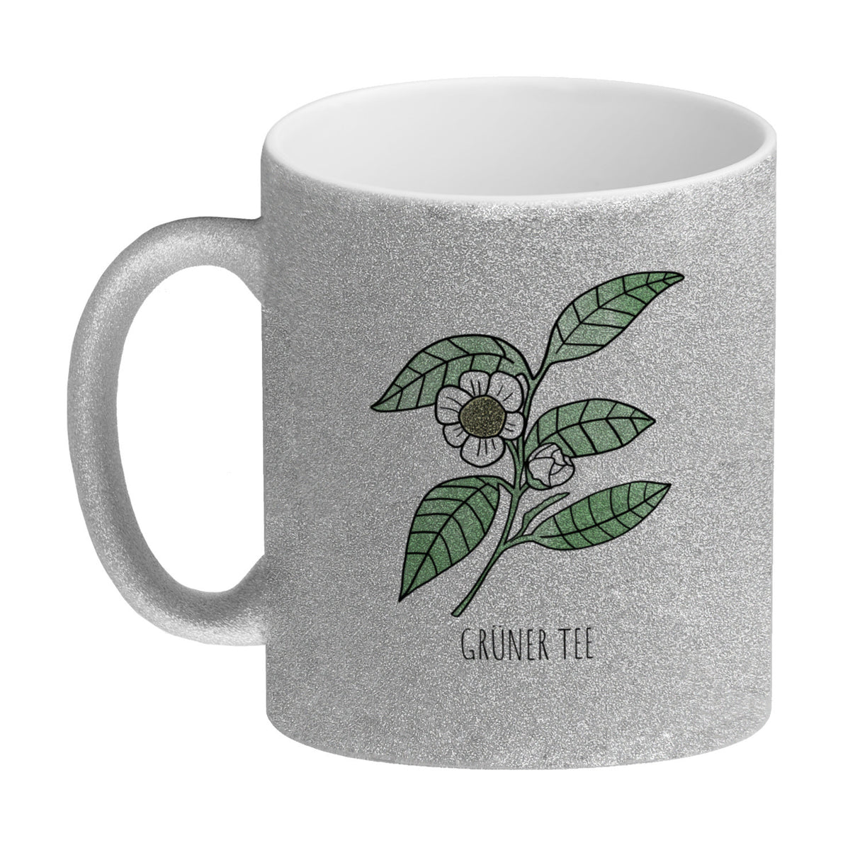 Grüner Tee Teetasse mit Teestrauch für Teetrinker