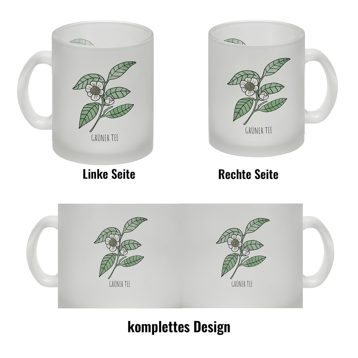 Grüner Tee Teetasse mit Teestrauch für Teetrinker