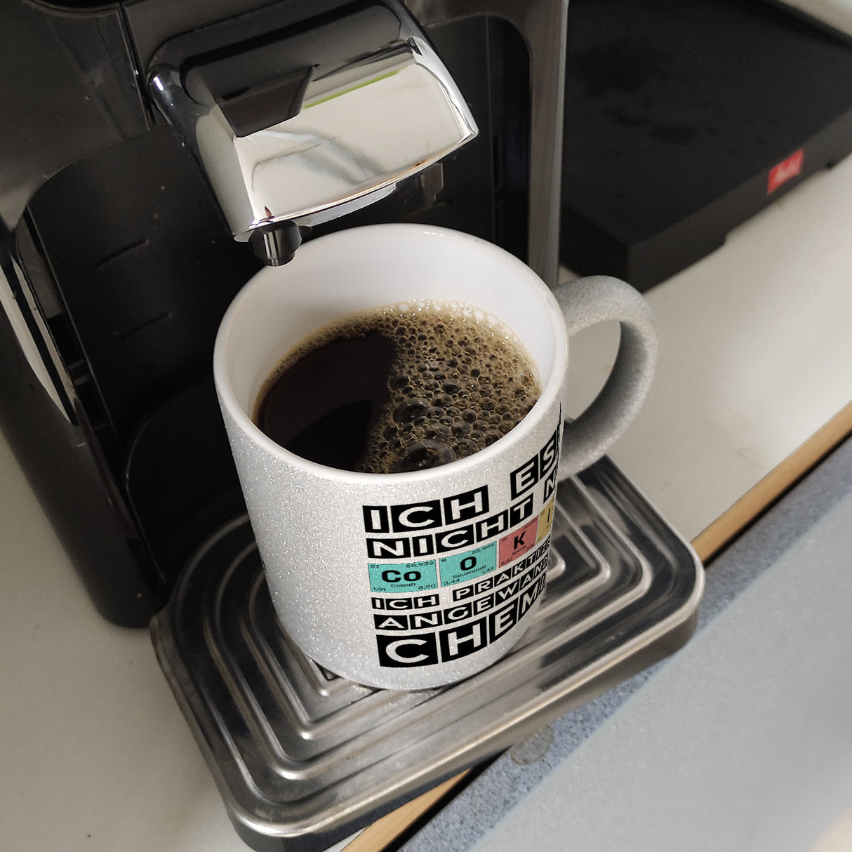Cookies Kaffeetasse mit Spruch im Periodensystem für Chemiker