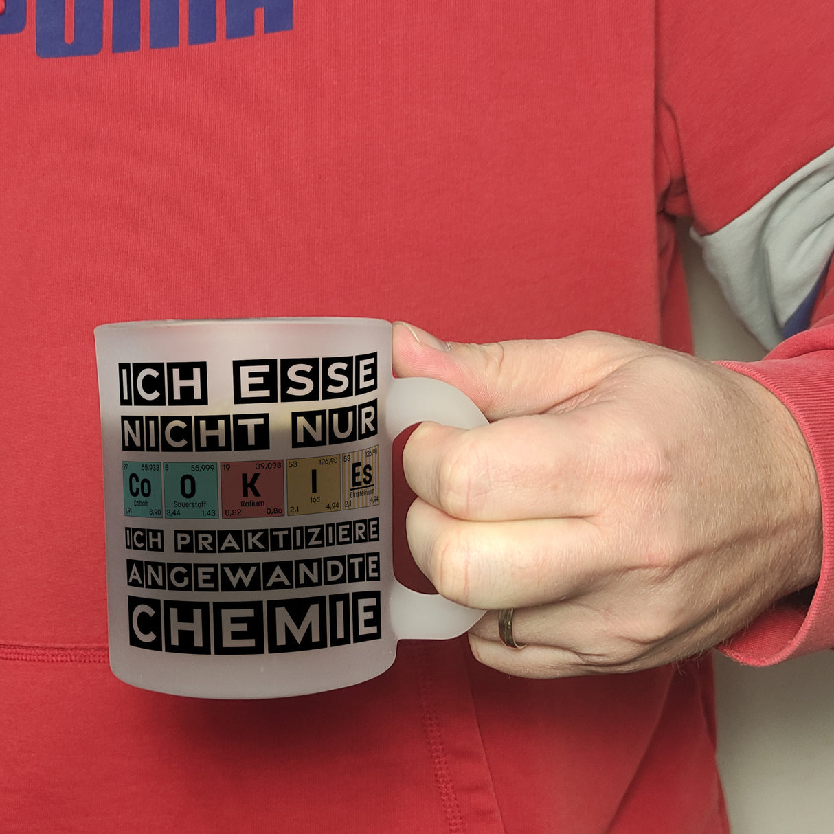 Cookies Kaffeetasse mit Spruch im Periodensystem für Chemiker