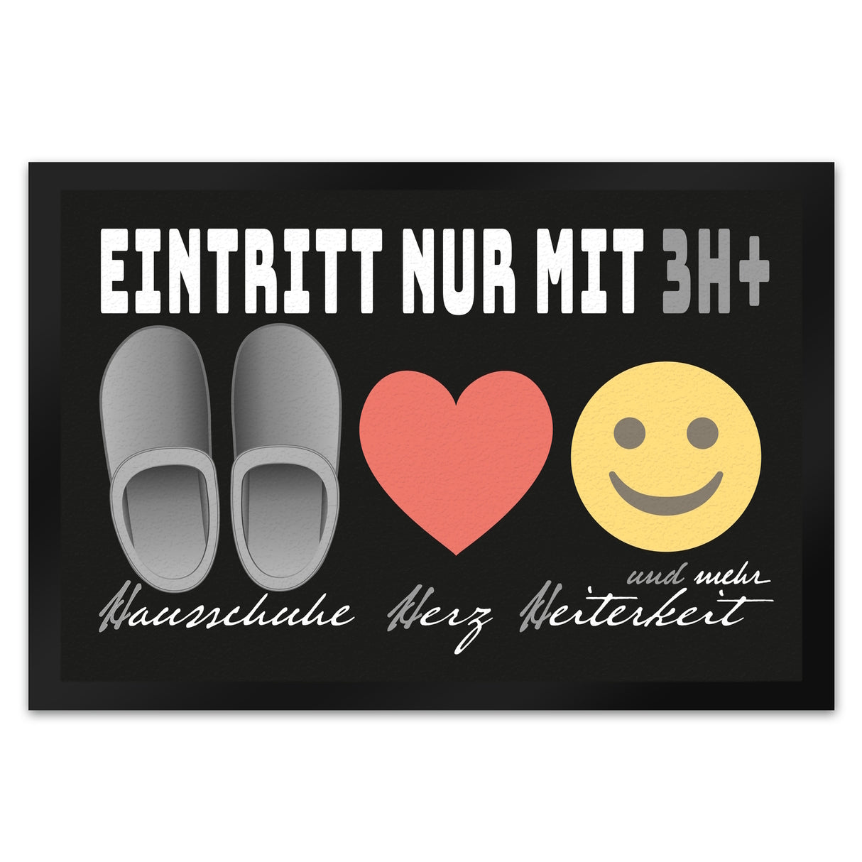 Haushalts-Regeln Fußmatte mit 3H+ Motiv