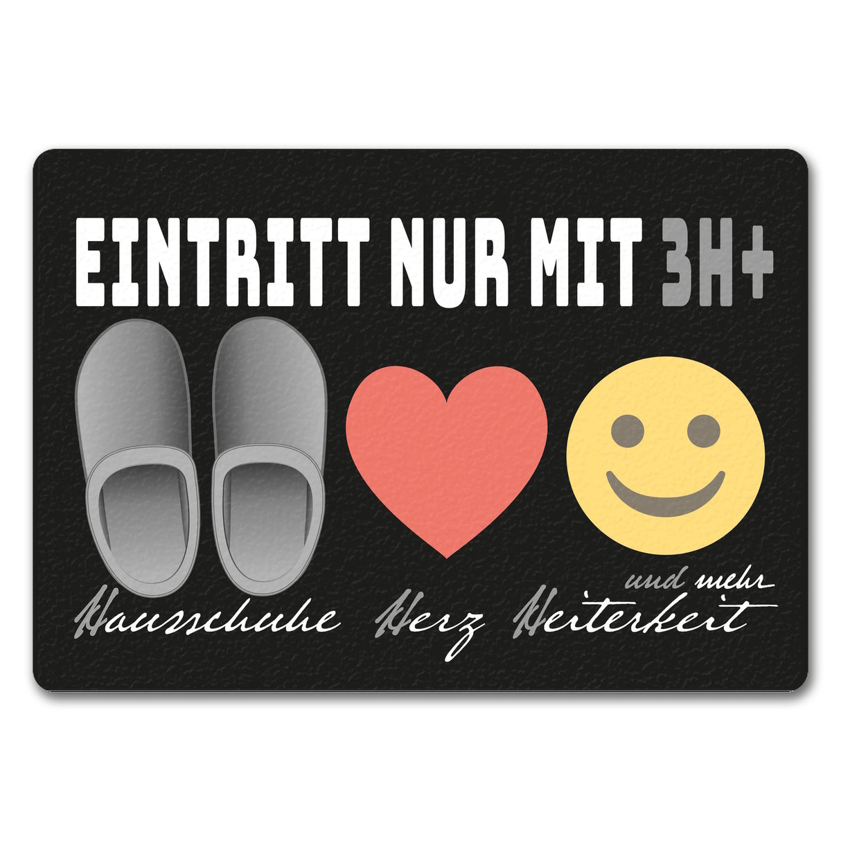 Haushalts-Regeln Fußmatte mit 3H+ Motiv