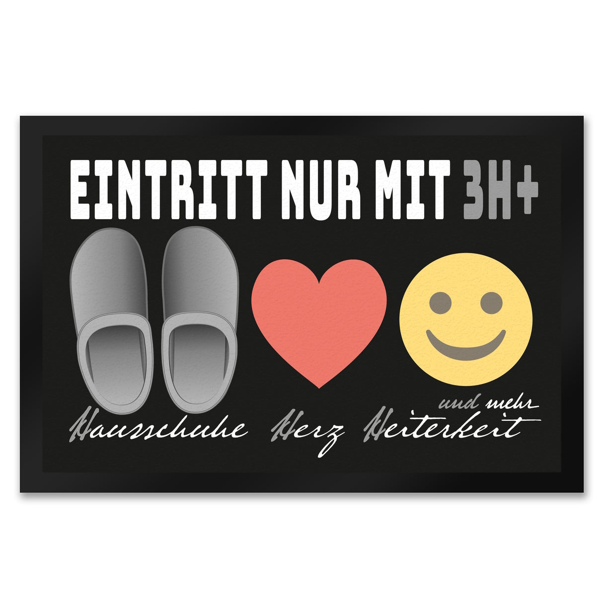 Haushalts-Regeln Fußmatte mit 3H+ Motiv