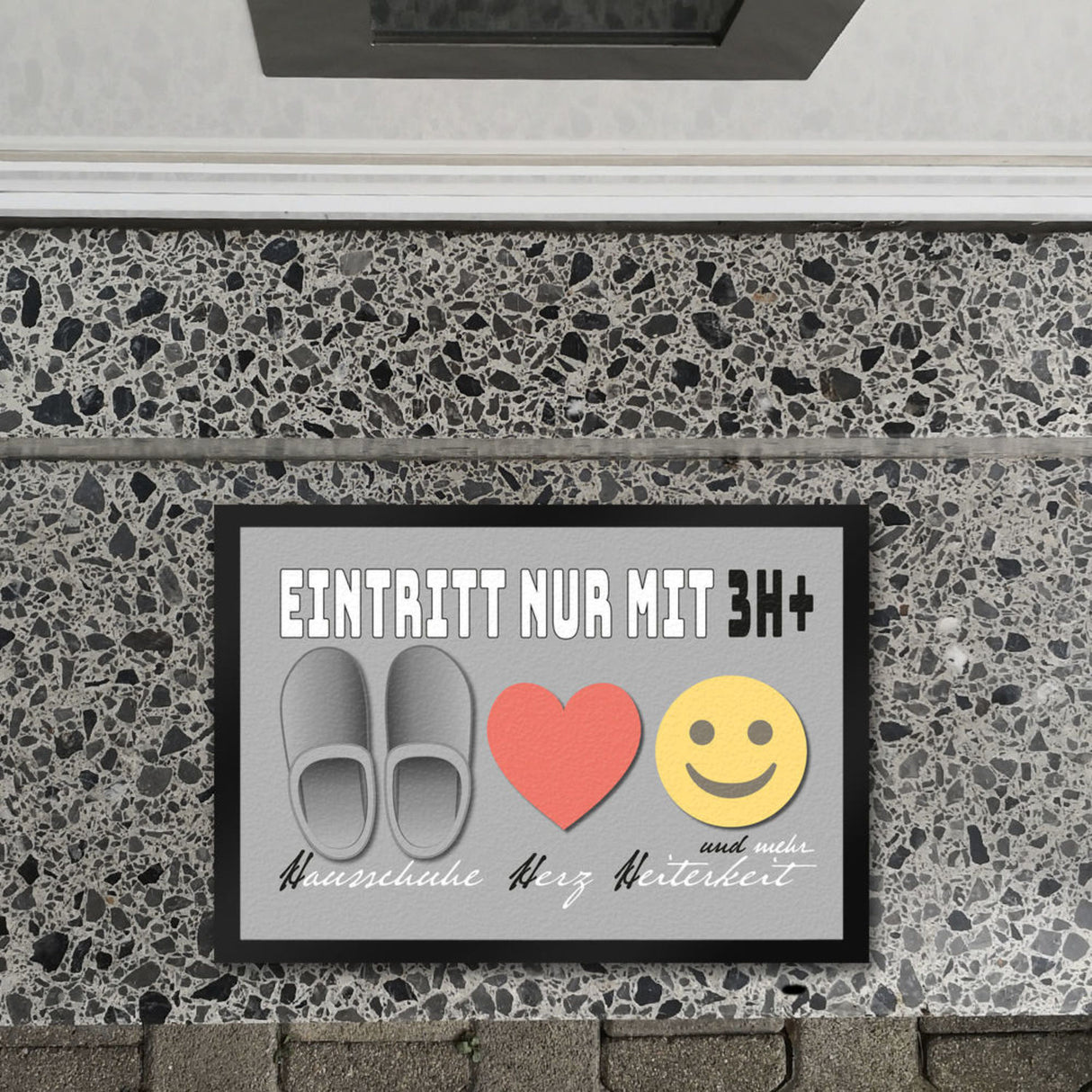 Haushalts-Regeln Fußmatte mit 3H+ Motiv