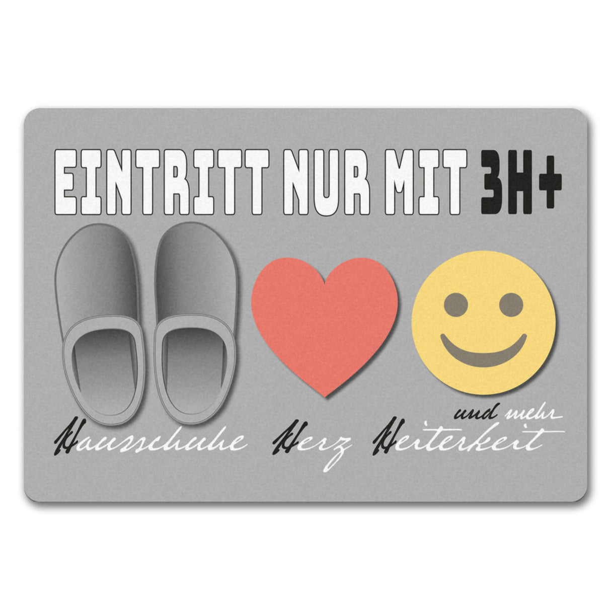 Haushalts-Regeln Fußmatte mit 3H+ Motiv