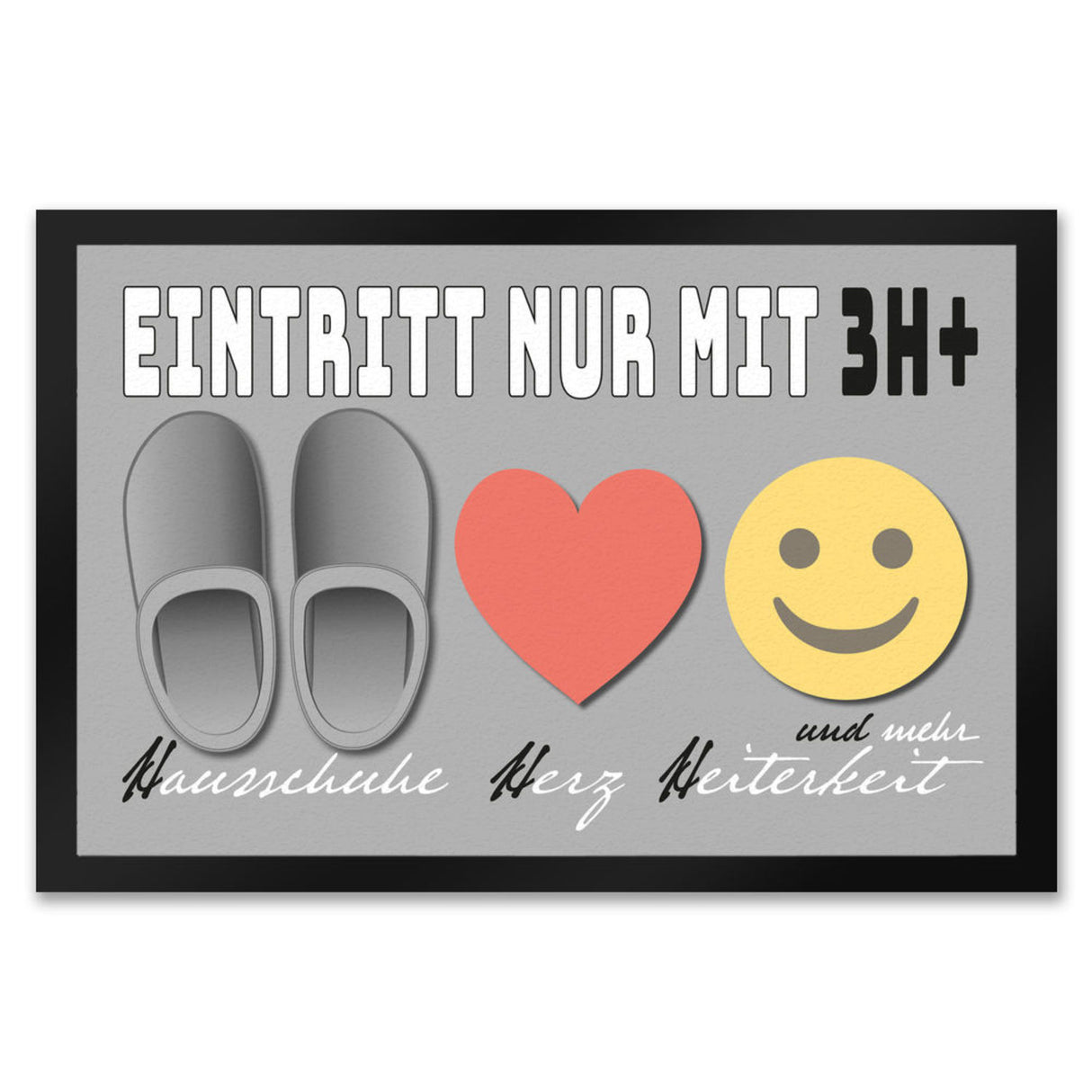 Haushalts-Regeln Fußmatte mit 3H+ Motiv