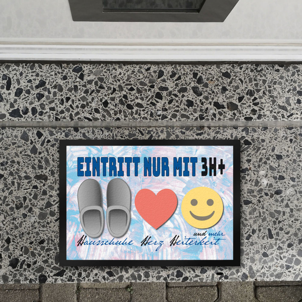 Haushalts-Regeln Fußmatte mit 3H+ Motiv
